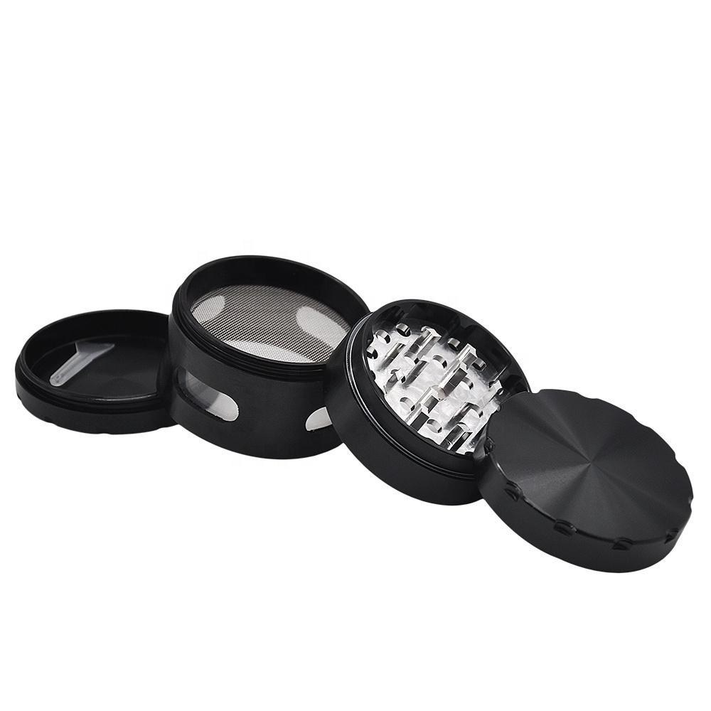 STARBUSS 4 Parts Dia.63MM Aluminum Herb Grinder Metal Herb Grinder See through Window Custom Logo