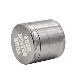 Wholesale Premium Stainless Steel Grinder Herb Grinder Metal Spice Mill Herb Grinder 4 Parts 48mm Custom Logo