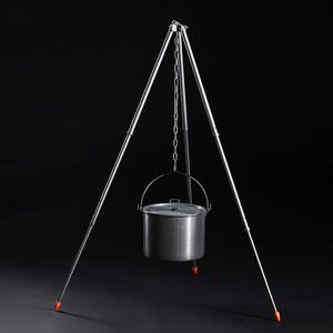 StarCamp Outdoor Fire Pit Tripod Portable Length Adjustable for Campfire Camping Cooking Outdoor Cooking Equipment