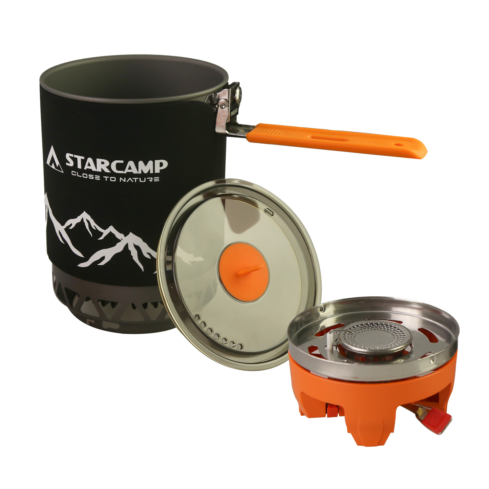 STARCAMP 1800ml Outdoor Camping Cooking System Hiking Fastboil Jet Cooker Gas Stove Gas Burner With Pot