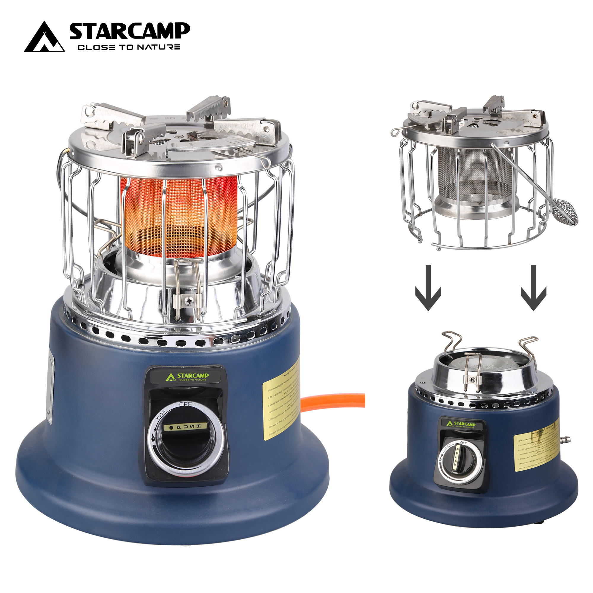 StarCamp 3000W Outdoor Portable Patio Camping Outdoor Gas Heater and Stove 2 in 1