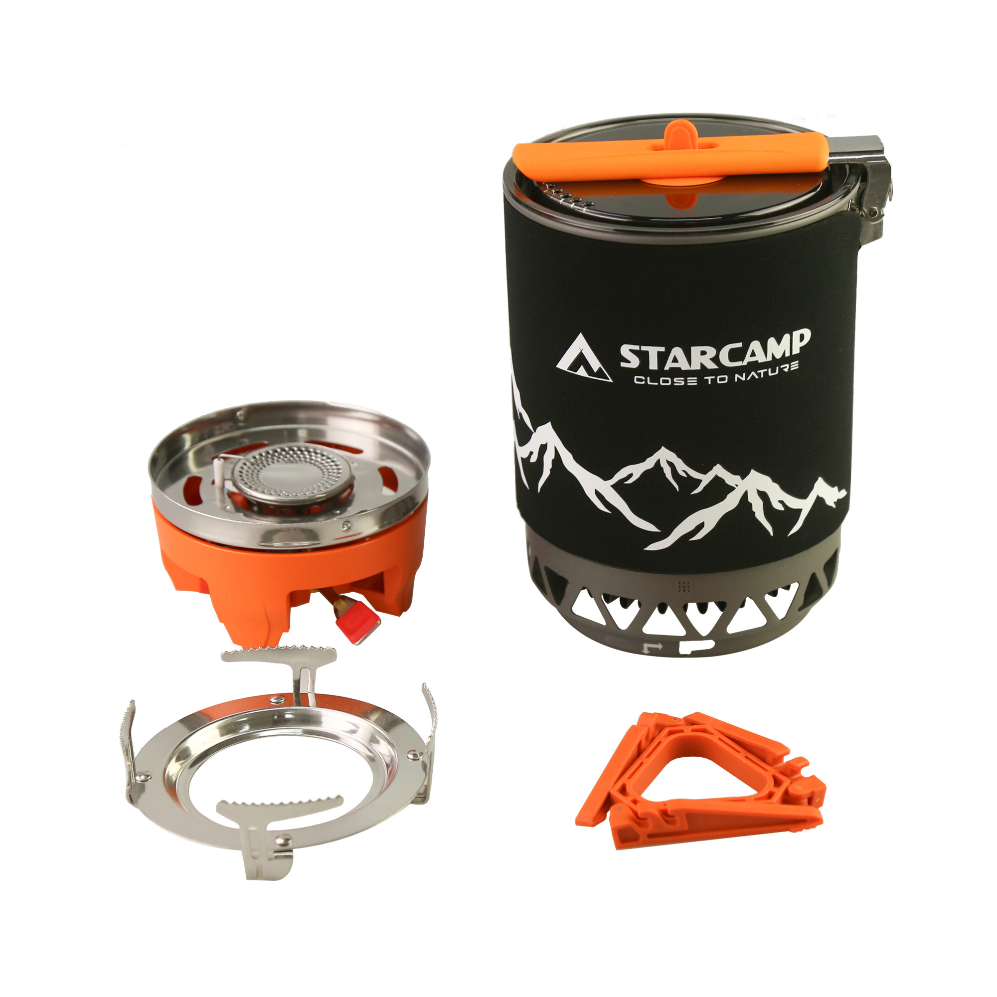 STARCAMP 1800ml Outdoor Camping Cooking System Hiking Fastboil Jet Cooker Gas Stove Gas Burner With Pot