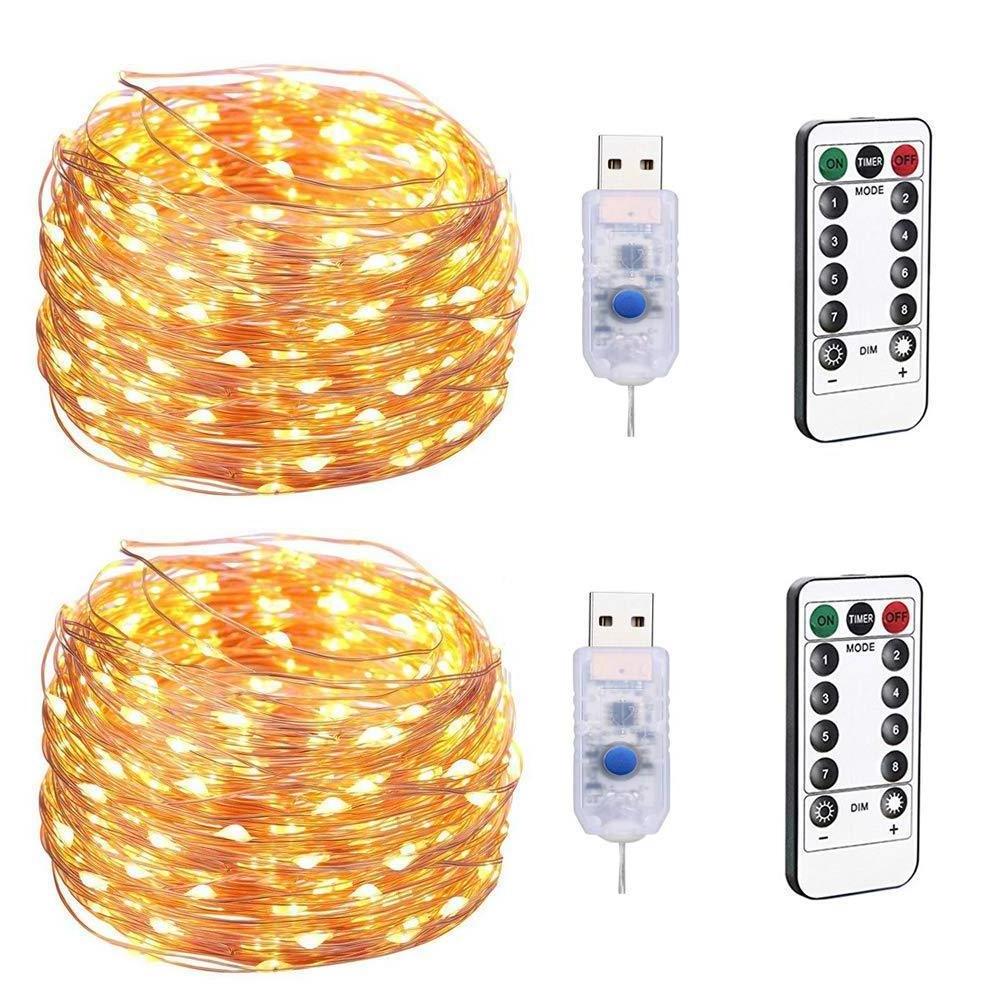 5M 10M Waterproof Remote Control USB Connect Fairy Lights Battery Operated 8 Mode Timer String LED Copper Wire LED string light