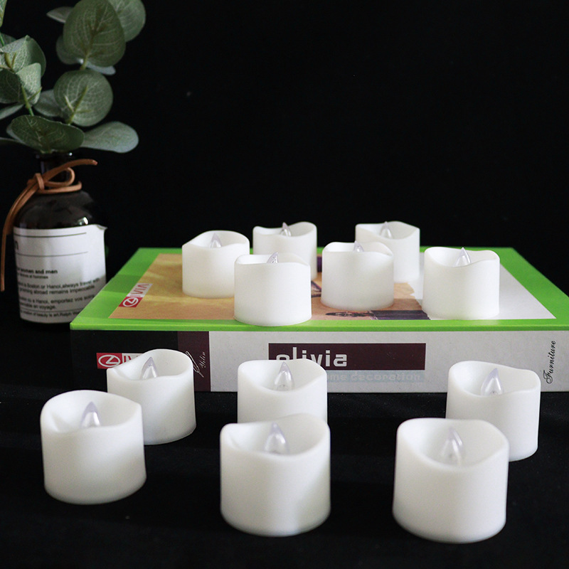 Romantic Tea Lights LED Battery Flameless Candles with Flickering Flashing Christmas Candle 3d Real Flame Plastic