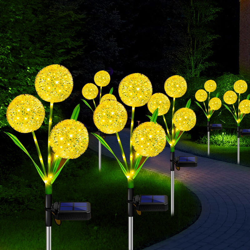 Solar Dandelion Flower Garden Lights Outdoor Waterproof Decoration Solar Fower Light for Garden Lawn Yard Art Wedding Decoration