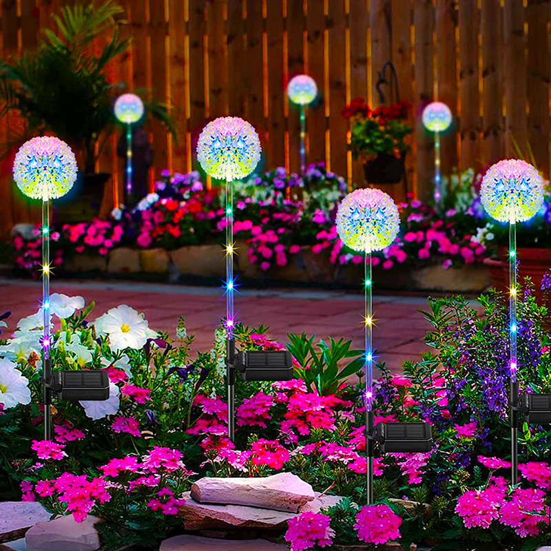 Solar Dandelion Flower Garden Lights Outdoor Waterproof Decoration Solar Fower Light for Garden Lawn Yard Art Wedding Decoration