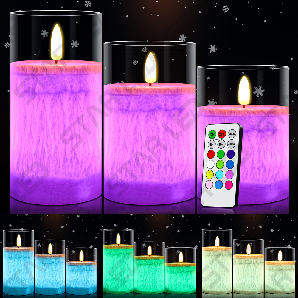 Flameless Votive Candles Flickering LED Candle Battery Operated LED Tea Lights in Colorful for Wedding Festival Decoration