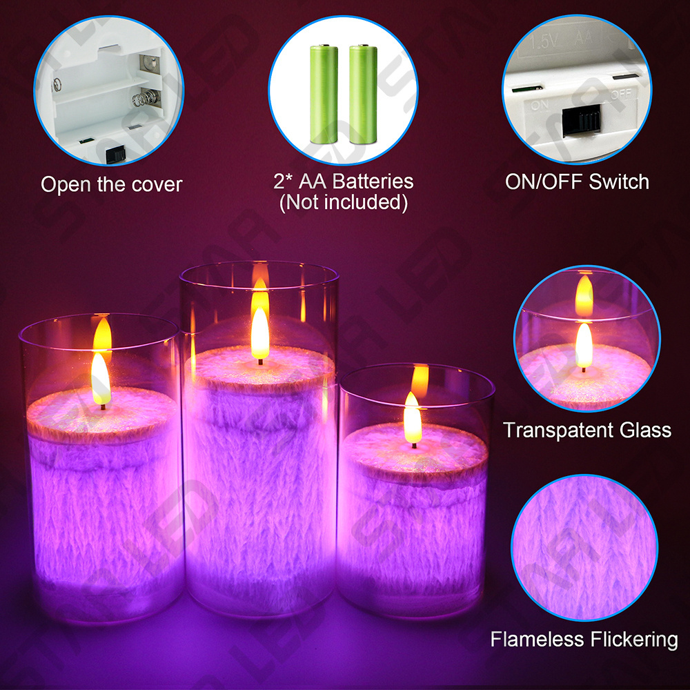 Flameless Votive Candles Flickering LED Candle Battery Operated LED Tea Lights in Colorful for Wedding Festival Decoration