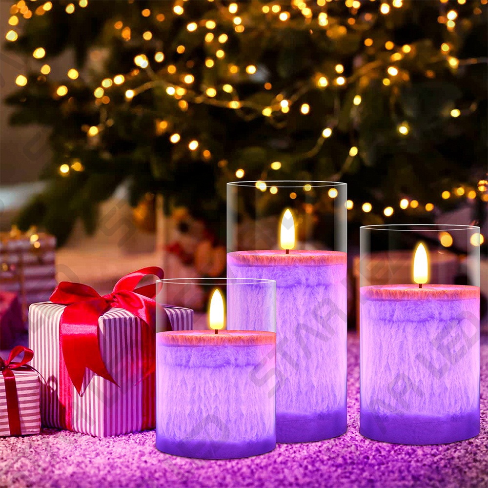 Flameless Votive Candles Flickering LED Candle Battery Operated LED Tea Lights in Colorful for Wedding Festival Decoration