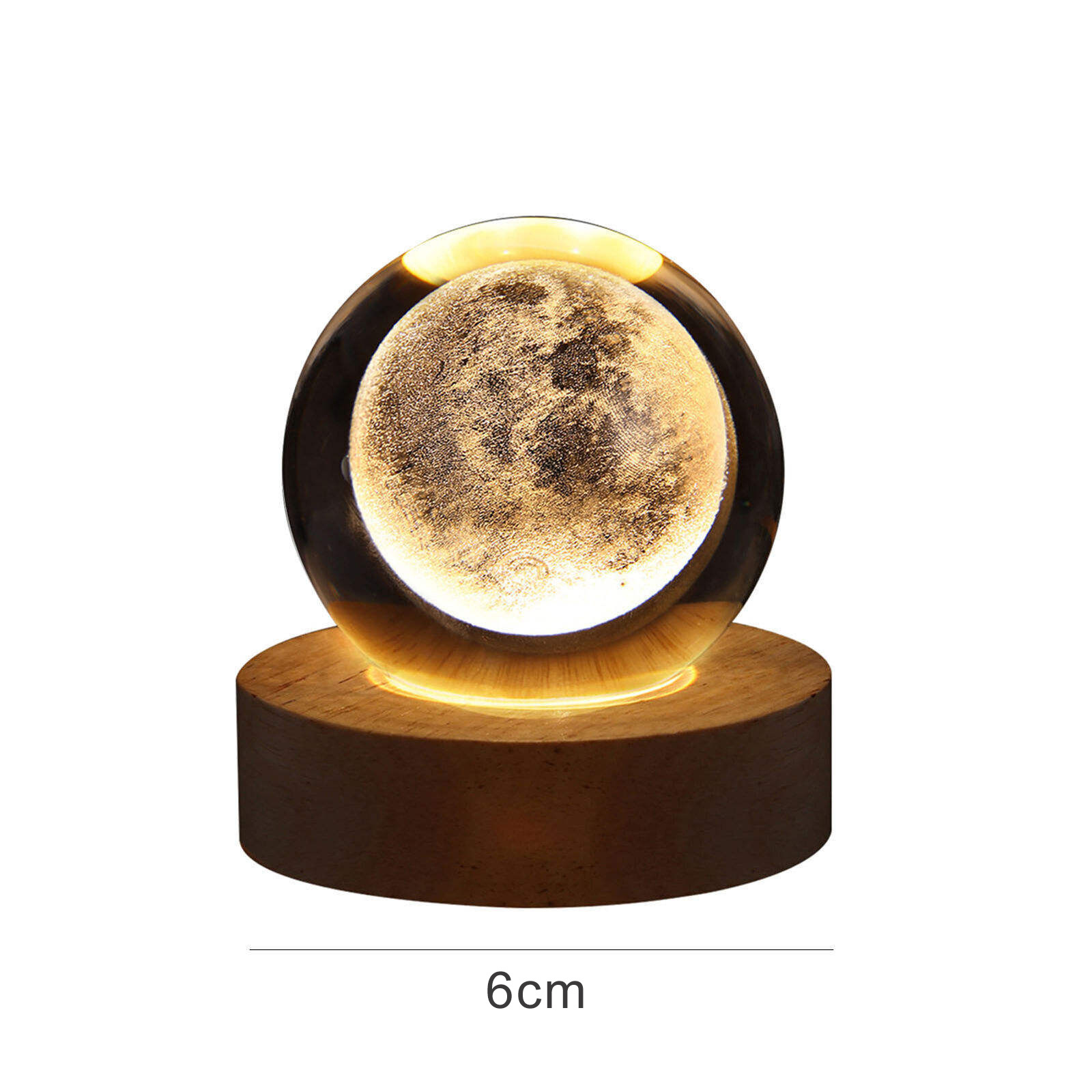 3D Art Crystal Ball Laser Engraving Solar System Blank Crystal Glass Ball Desktop Home Decor Led Night Light With LED Base