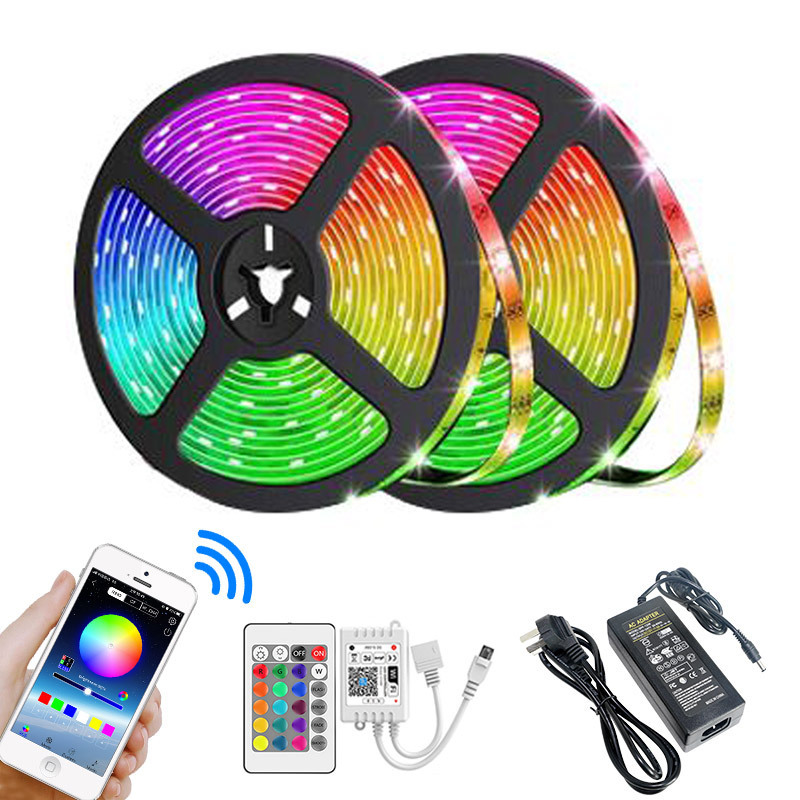 12v 5V Colorful Luces Led Smart Strip Light Wifi APP Remote Control Flexible SMD 5050 2835 RGB Led Strip Light for Living Room