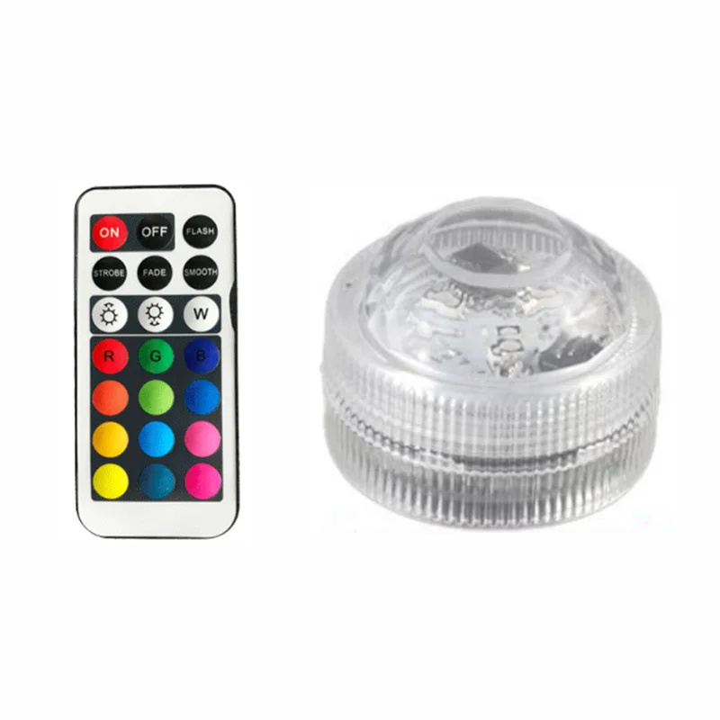 Waterproof Submersible Swimming Pool Night Lamp LED Lights Remote Control RGB Color Party Glass Vase Decor Tea Light