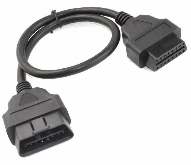 30cm OBD II OBD2 16 Pin Male to Female Extension Cable Car Diagnostic Extender Cord Adapter (1-port)