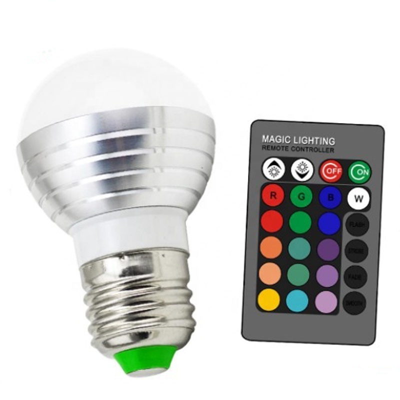 Household Lighting 3W remote control led lamp Nightclub bar party 7 color changing rgb led light bulb