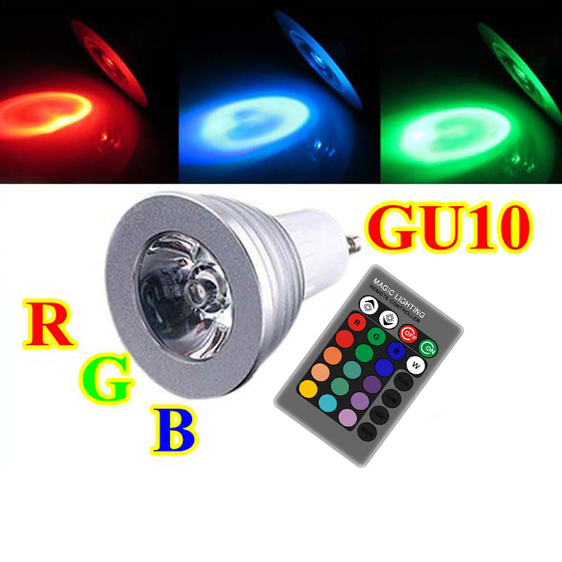 3W GU10 LED Bulbs Lighting 16 Colors Changing rgb led spot light Remote spotlight led