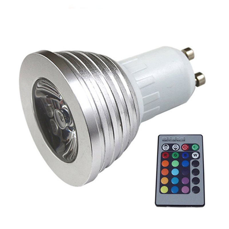 3W GU10 LED Bulbs Lighting 16 Colors Changing rgb led spot light Remote spotlight led