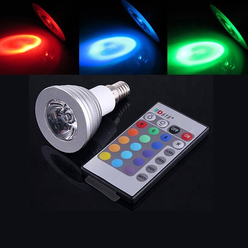 3W LED Bulb 16 Color Changing rgb spot light E27 E14 GU10 mr16 remote 12v led spotlight