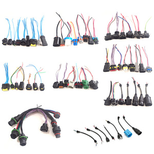 Car Headlight Pigtails H7 H1 H3 H11 H13 9005 9006 9007 HB3 LED HID Fog light Bulb Ceramic Auto Wiring Connector Custom Harness