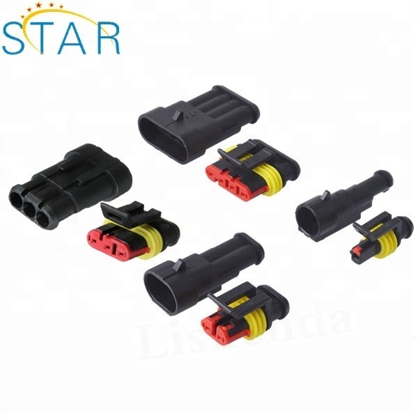 Electrical Waterproof Connector 2 Pin Way Super-seal Car Boat Kit Clip