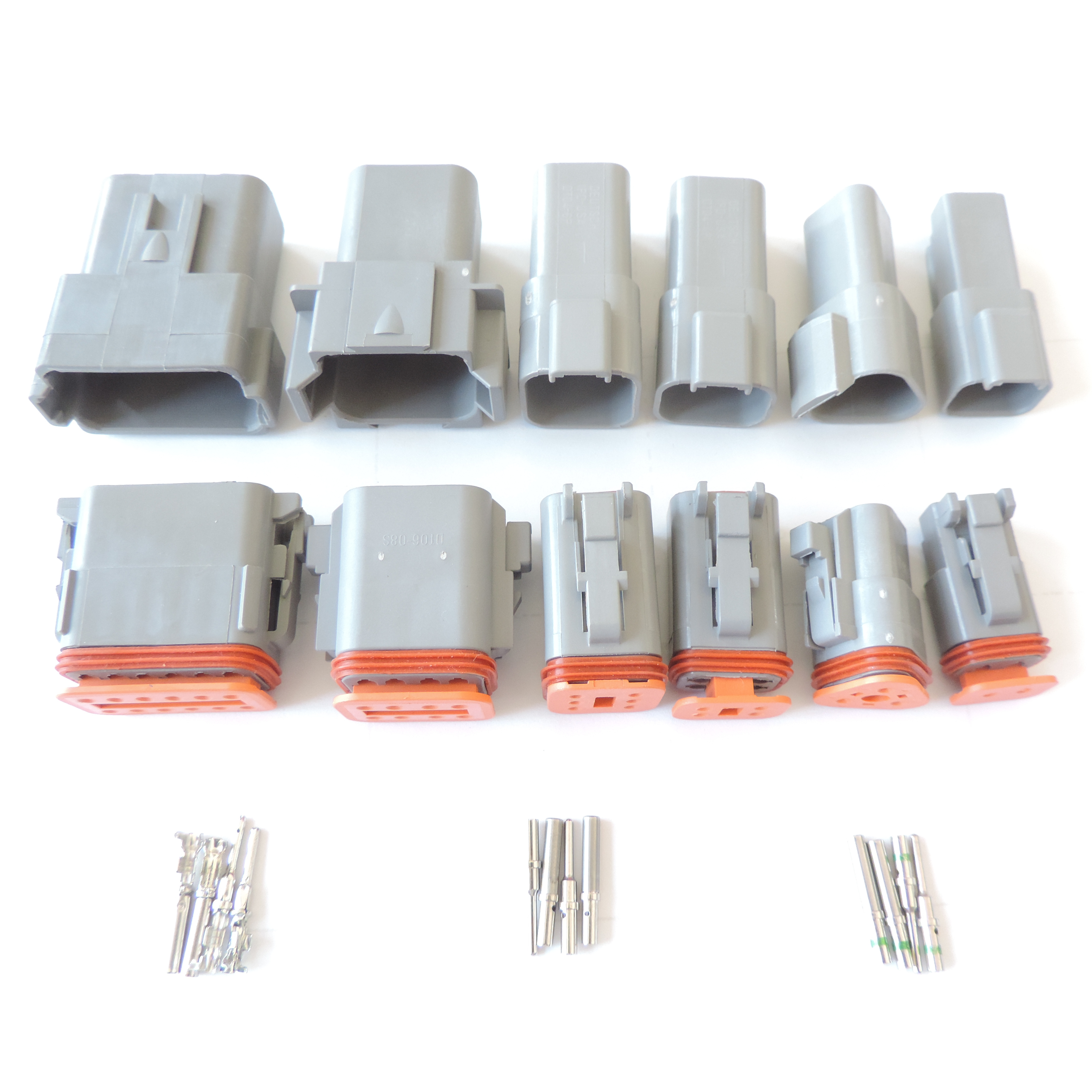 DT Connector Kit 2-12 Pin Gray 368 PCS Connector Deutsch Solid Terminal Contact/4 Indent 8 Impression Deutsch Crimping Tool