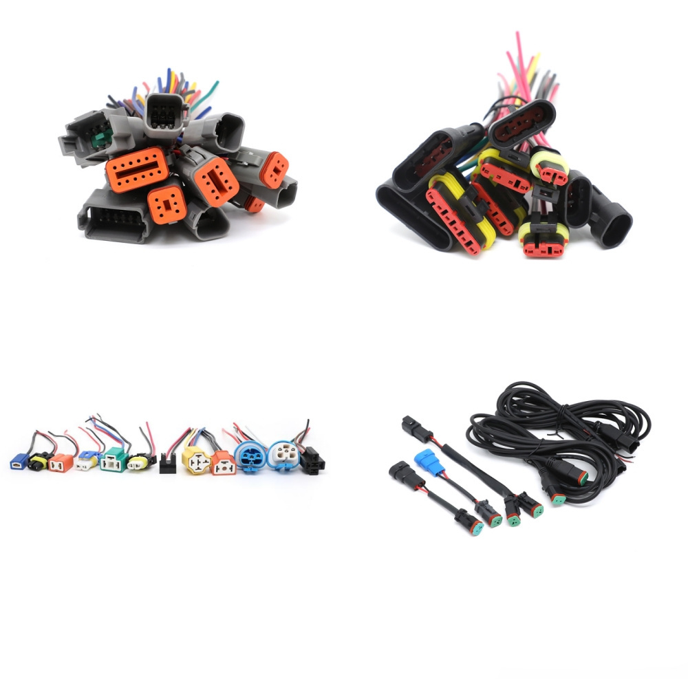 universal automotive fog light electrical wiring harness connector automobile headlight pigtail plug tail light dt wire harness