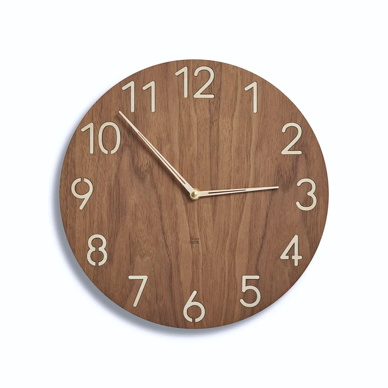 Square watch Regular Best Design handmade Wholesale Brief Digital Wood Wooden Wall Clock wall decoration wall clock