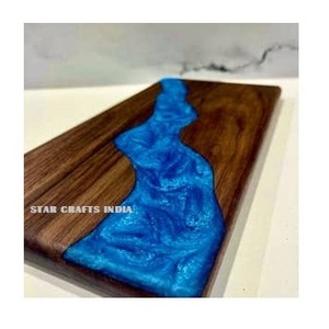 Turquoise Resin River Acacia Wood Charcuterie Board Cheese Fruits Vegetable Chopping Serving Cutting Board  For Kitchen Hotels