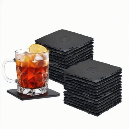 Decorative Marble Round Coaster With Metal Strips Coasters Natural White Stone Slate Coasters Anti Slip Kitchen Accessories