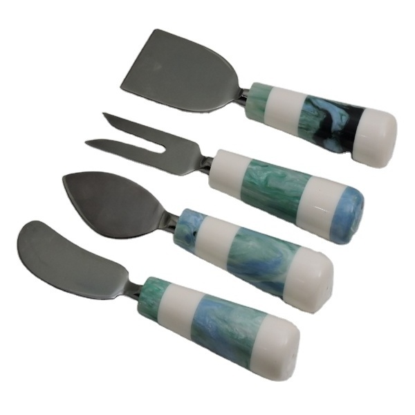 Best finished Resin Handle & Stainless Steel cheese knives set butter spreader Spatula for wholesale in bulk kitchen accessories