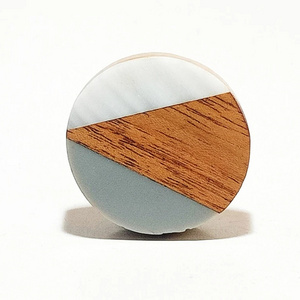 Office Furniture Marbled look Wood and Resin Square Wooden Door Knob Modern Cupboard Door Handle Drawer Pull