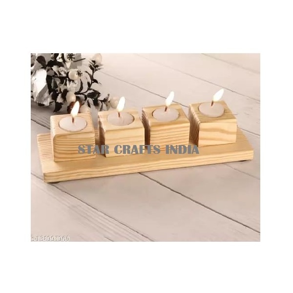 Christmas Diwali Candle Holders Wood Candle stand Natural Wooden Planter Wedding Centerpieces & Table Decorations Candle Holder