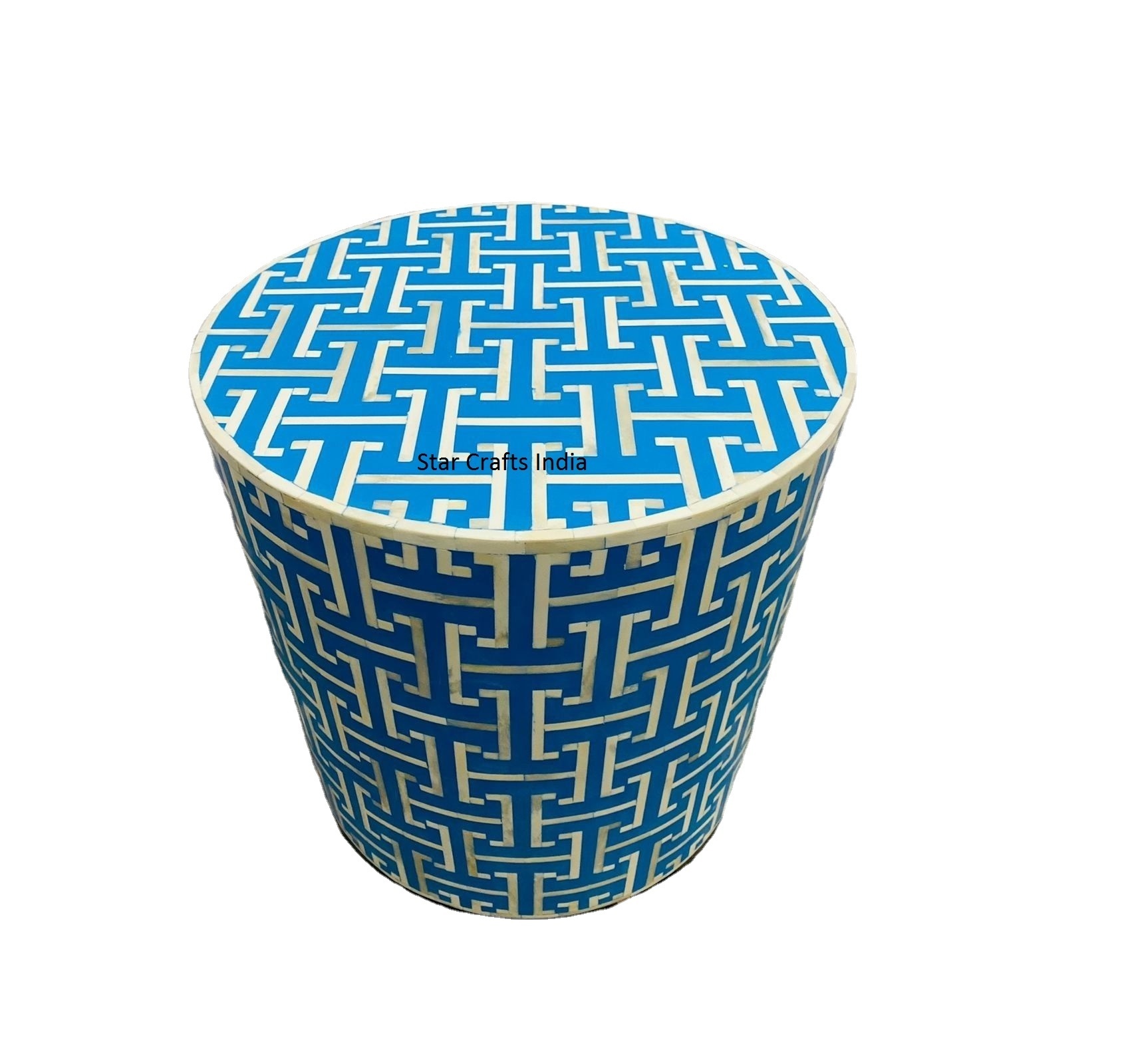 Geometrical Shape Hotel ware MDF Bone Inlay Stool Wholesale Bone Inlay Modern Good Quality Living Room Stool For Bedroom