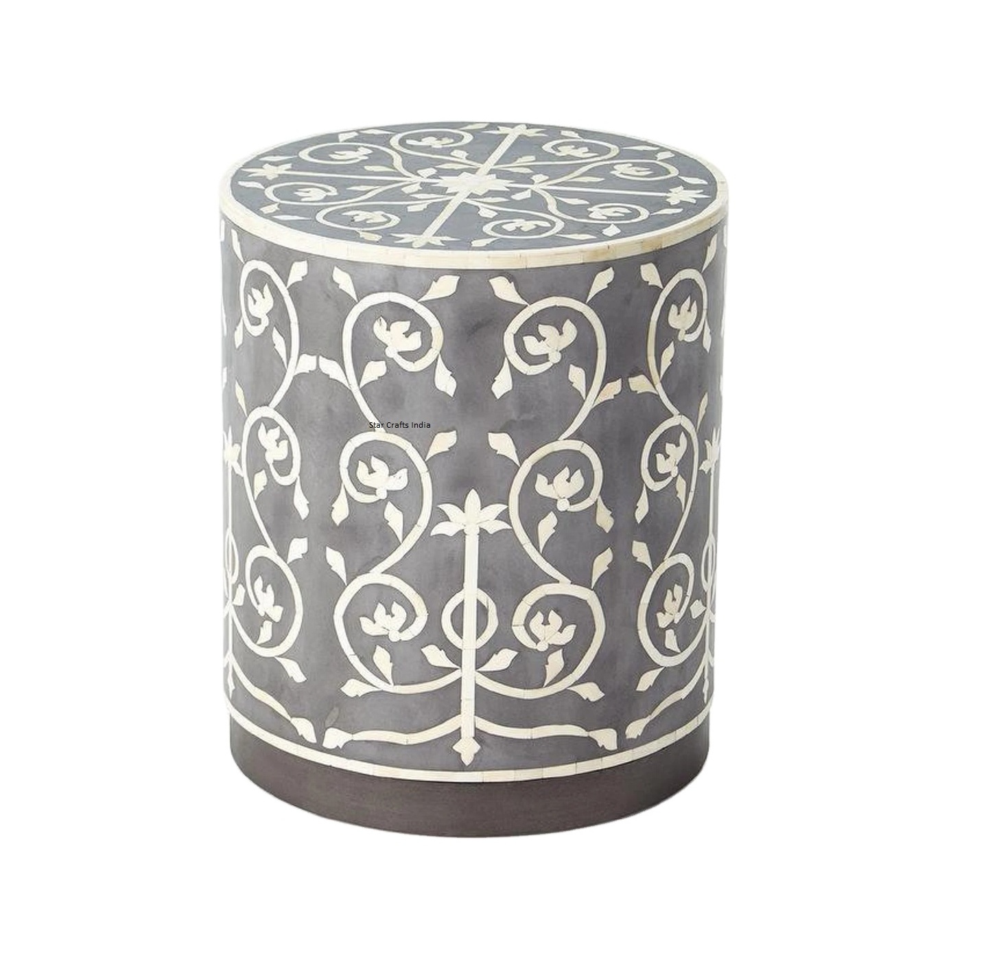 Geometrical Shape Hotel ware MDF Bone Inlay Stool Wholesale Bone Inlay Modern Good Quality Living Room Stool For Bedroom