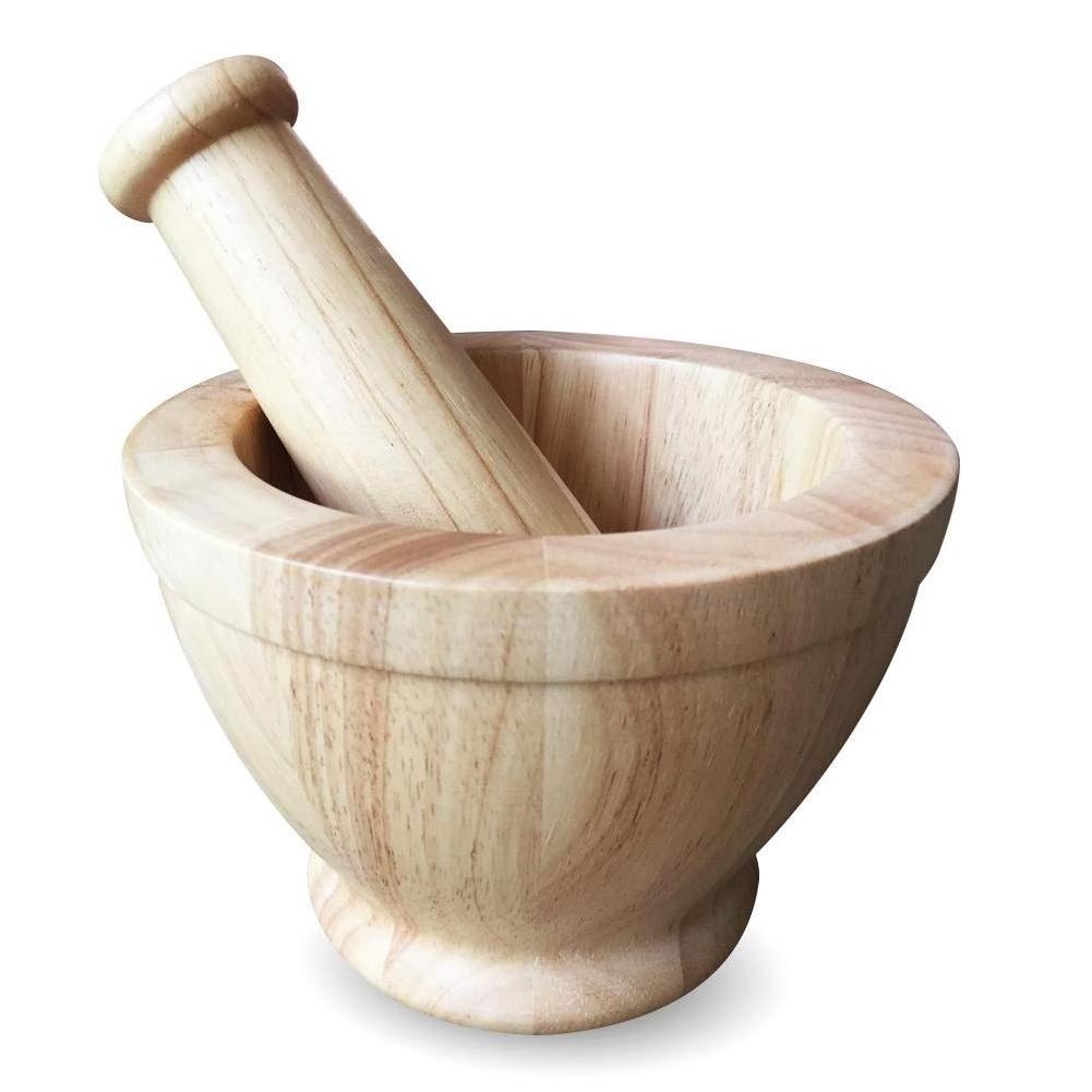 Amazon Multi function Manual Ginger Spices Pestle Press Grinder Bowl Wood Garlic Masher Hot Spices Hand Grinder With Best Rates