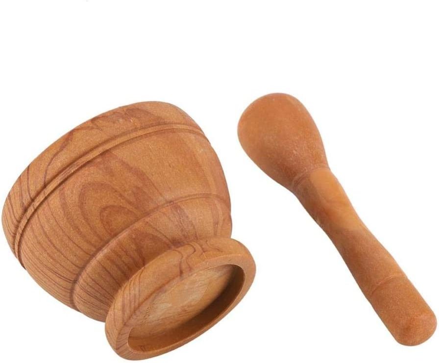 Amazon Multi function Manual Ginger Spices Pestle Press Grinder Bowl Wood Garlic Masher Hot Spices Hand Grinder With Best Rates