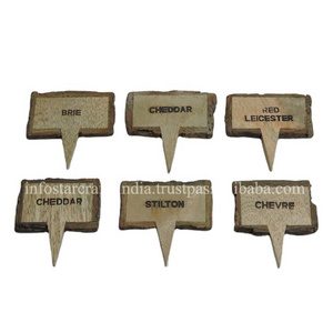 Christmas Gift Idea Natural Wood Slate Chalk Markers with Gunny bag Cheese Name Tags Labels Food