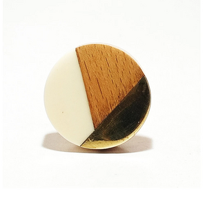 Marbled look Wood and Resin Square Wooden Door Knob Modern Cupboard Door Handle Drawer Pull