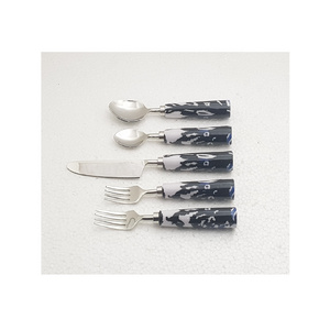 White & Blue Marble/Resin Handle flatware sets cutlery new arrivals home cutlery set stainless steel Hot Selling Set