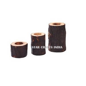 Industry Trending Wooden Taper Candle holder Pillars Home & Wedding Decoration tabletop Handmade T Light Candlestick Pillar