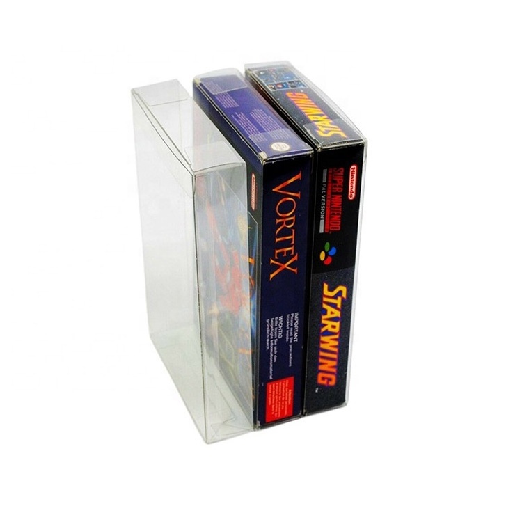 Clear Plastic PET Games Case Nintendo SNES N64 Cartridge Box Protector