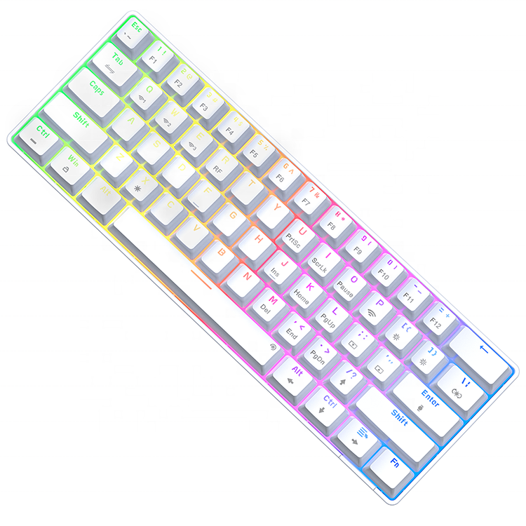 GATERON blue red brown switch X Bows walnut ergonomic Wireless Type-C RGB mini 60% Mechanical keyboard