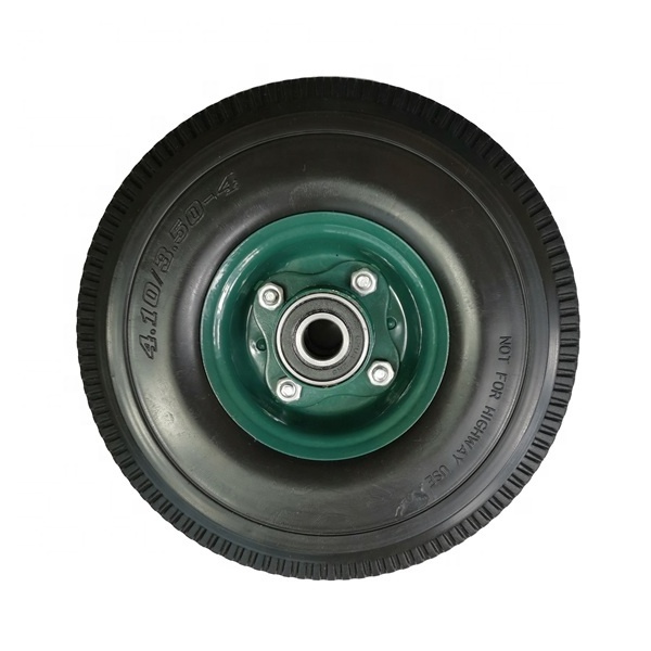 SS 254mm 10inch tubeless flat free semi pneumatic wheel for wheelbarrow