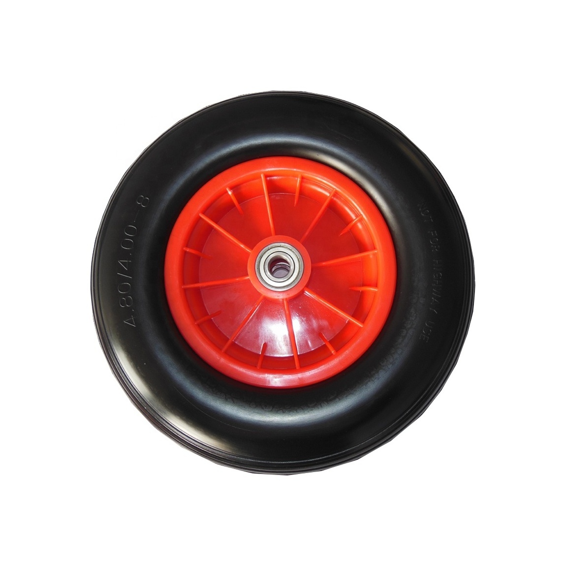 SS 393mm 16inch flat free pu foam wheelbarrow wheel customizing available