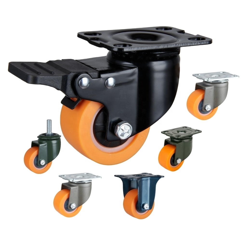 SS 1.6 2 inch PU wheel casters light duty for dolly