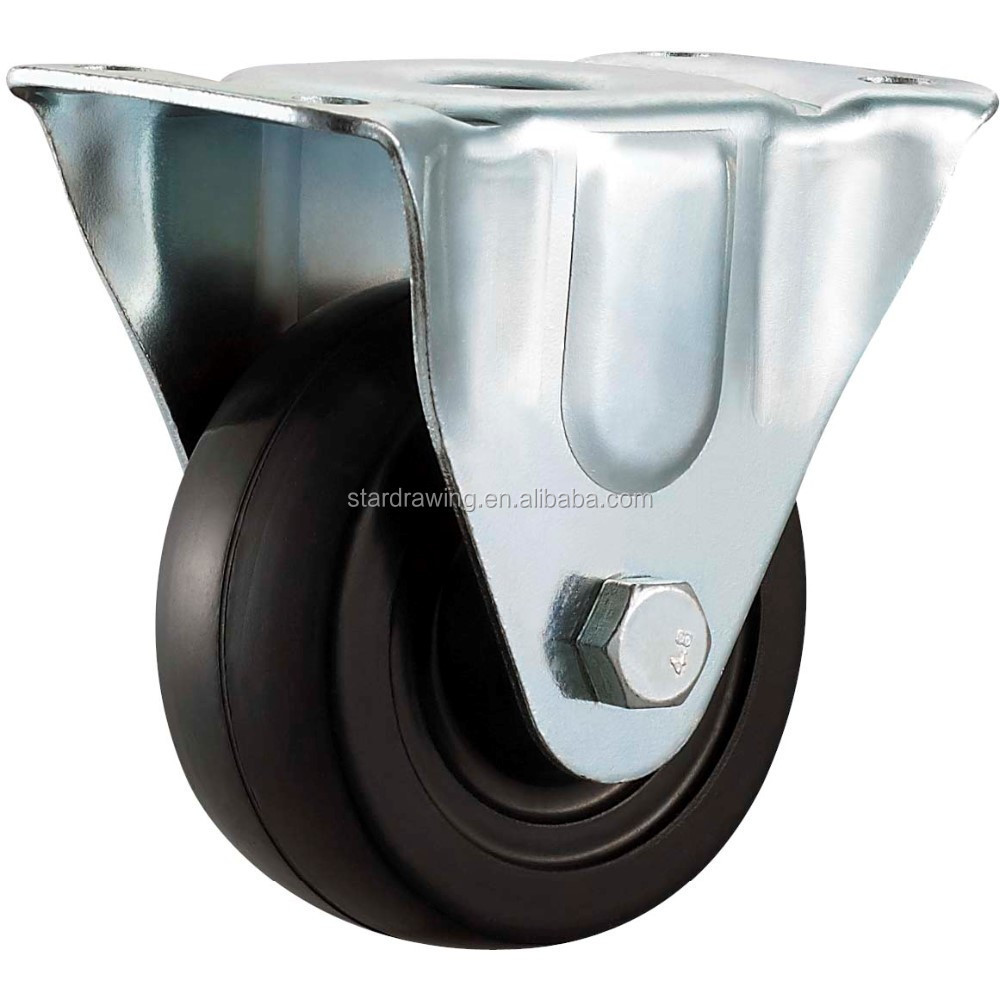 SS Caster 2 inches Swivel Rubber 3 inch Rubber Wheel Small Furniture Caster