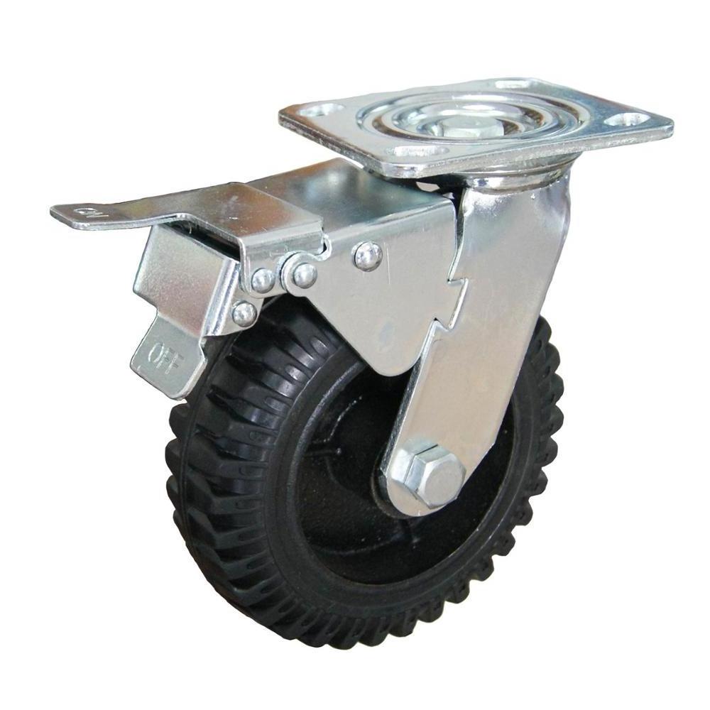 SS 6 8 inch all terrain rubber castor caster wheels