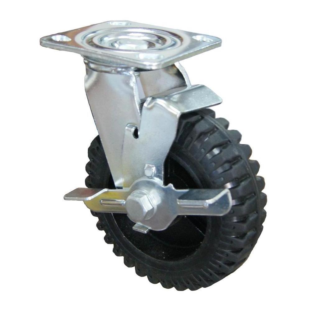 SS 6 8 inch all terrain rubber castor caster wheels