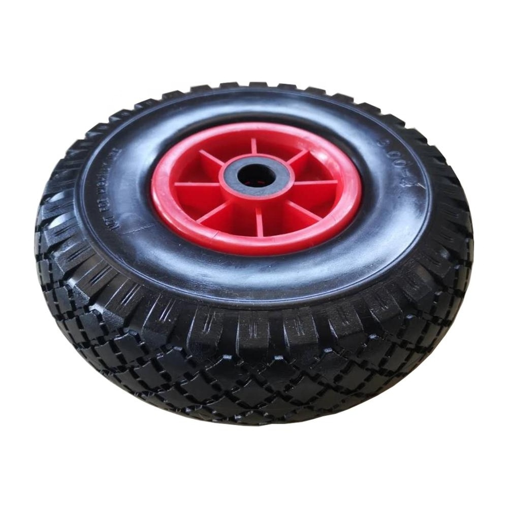 SS flat free 10 inch 260mm airless semi pneumatic pu foam wheel