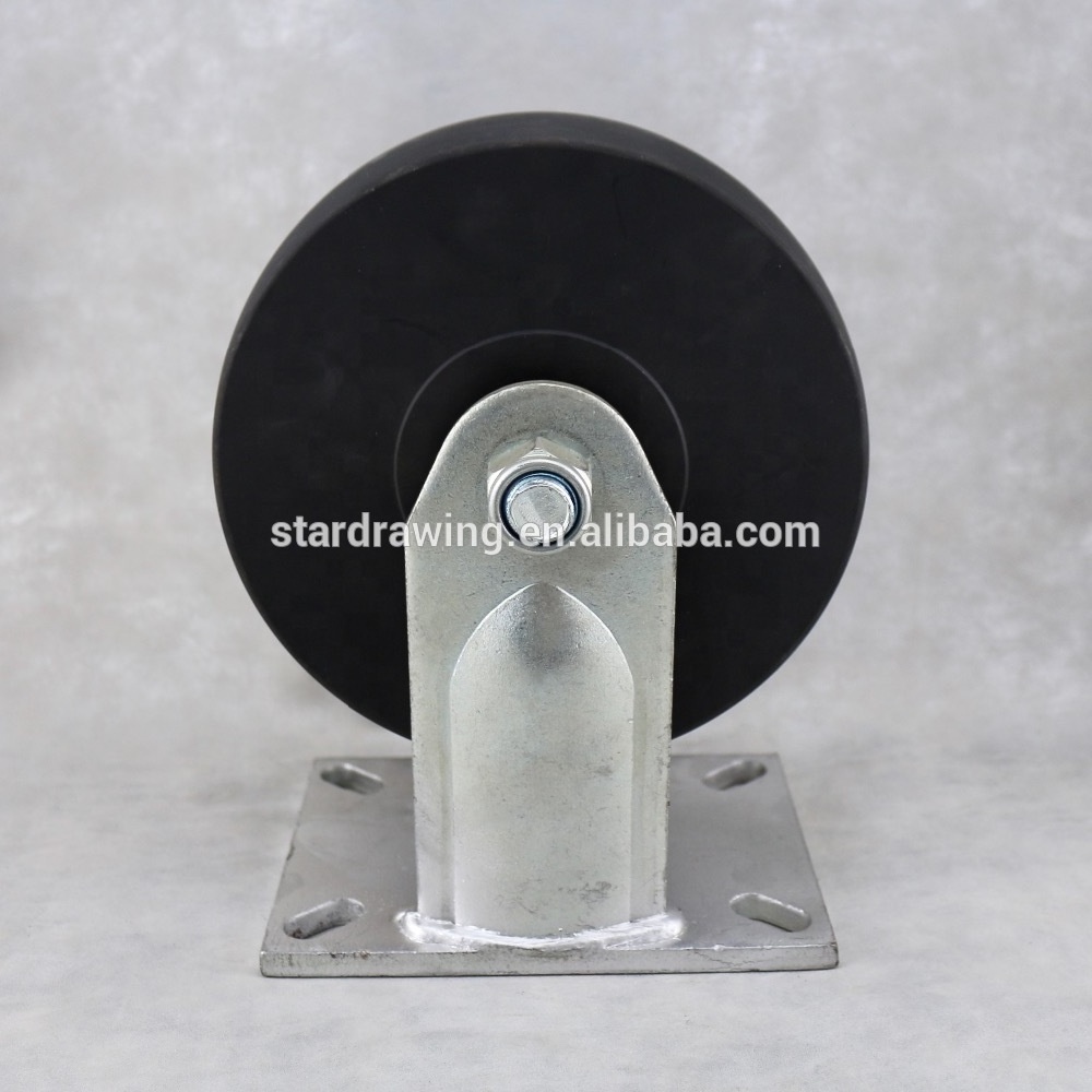 SS 6 inch rigid 1 ton Heavy duty industrial caster Unique Formulated High Strength Nylon caster wheel for tow line