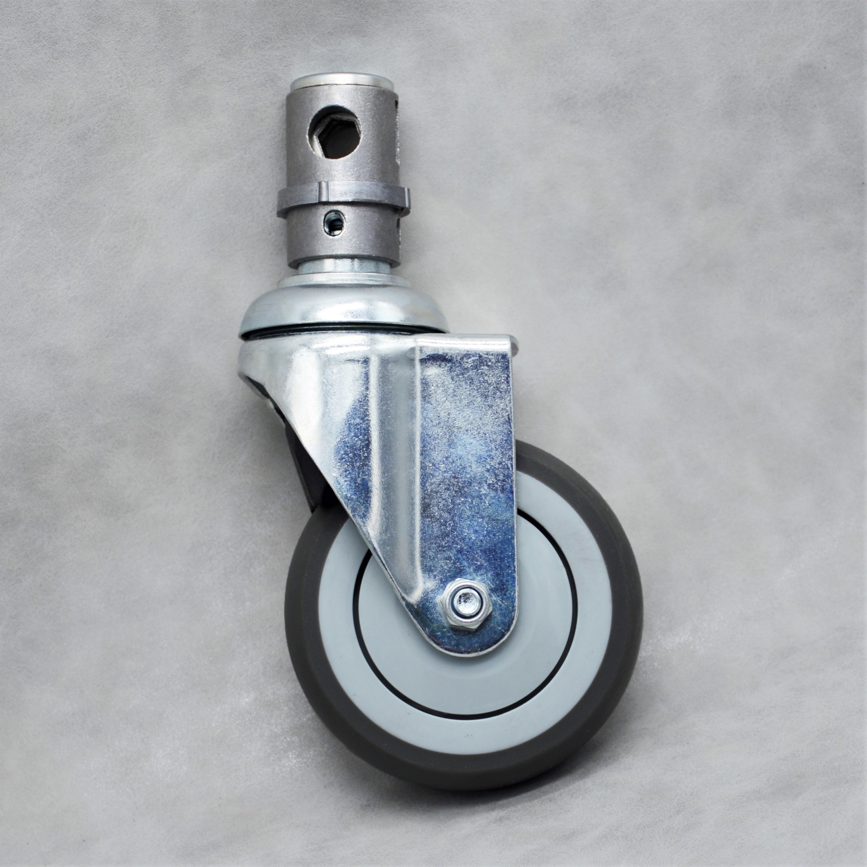 SS central locking medical castor caster wheel with zinc alloy stem